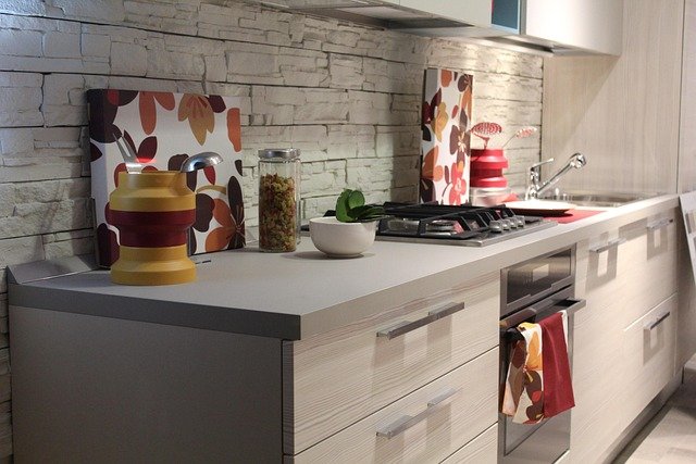 Quartz countertops and full-height backsplash